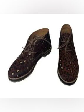 Madewell Leopard Print Genuine Calf Hair Ankle Boots